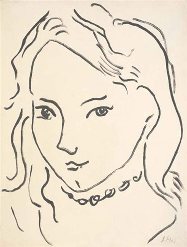 Портрет Маргариты. 1906 - 1907. Тушь, кисточка. 35 x 26.5 см 