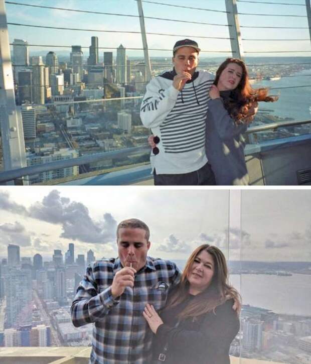 22 счастливые пары поделились фотографиями в начале отношений и спустя годы