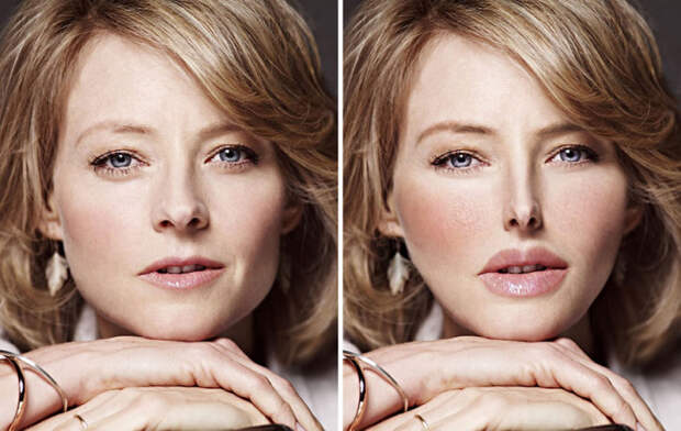 Так после пластических операций выглядело бы лицо Джоди Фостер (Jodie Foster) - актрисы, сыгравшей главную роль в фильме «Молчание ягнят».