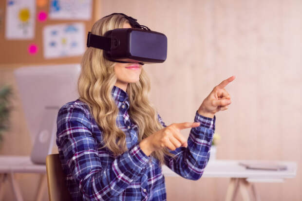 Girl with VR Headset