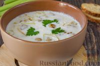 Фото к рецепту: Сырный суп с грибами и луком-пореем