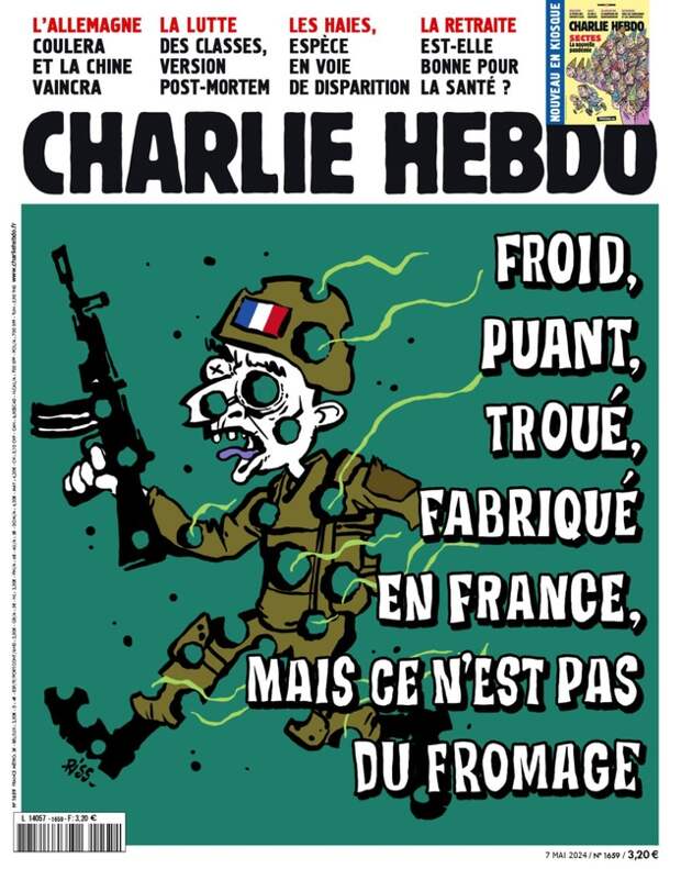 «Холодный, воняет, с дырками, сделан во Франции, но не сыр»- Загадка от Charlie Hebdo