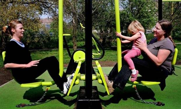 The free outdoor gym equipment in Peckham Rye Park, south London.