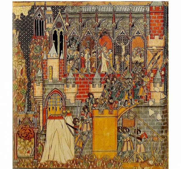 Крестоносцы штурмуют Константинополь в ХI в.