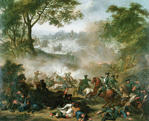 Битва при Лесной на картине художника Жана-Марка Натье