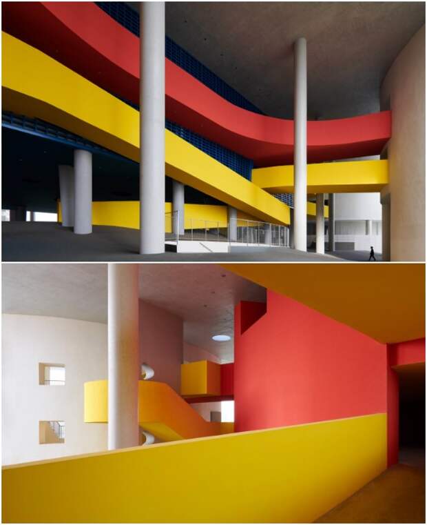Красочные лабиринты и туннели заменили скучные школьные коридоры (Jiangdong Huandao Experimental School, Китай).