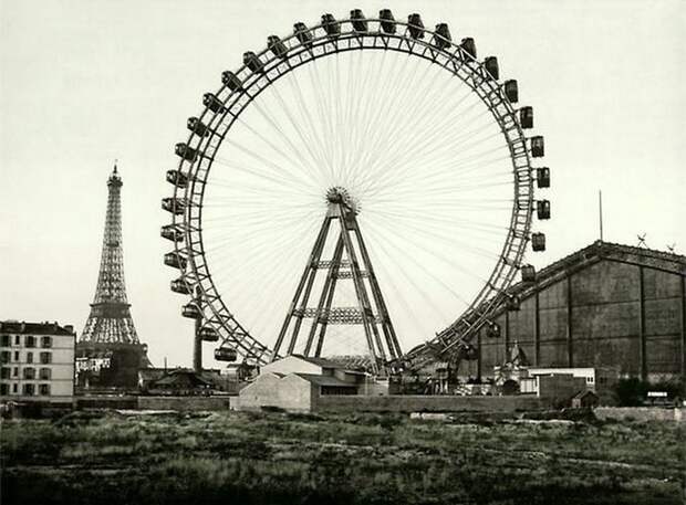 Колесо обозрения Парижа в 1900 году. Весь Мир в объективе, ретро, старые фото
