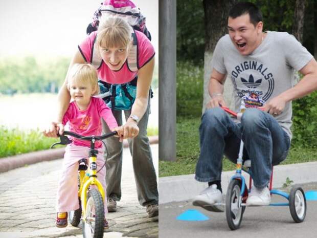 на велосипеде