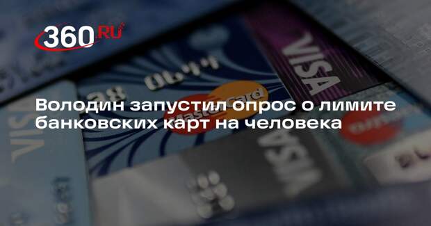 Володин запустил опрос о лимите банковских карт на человека