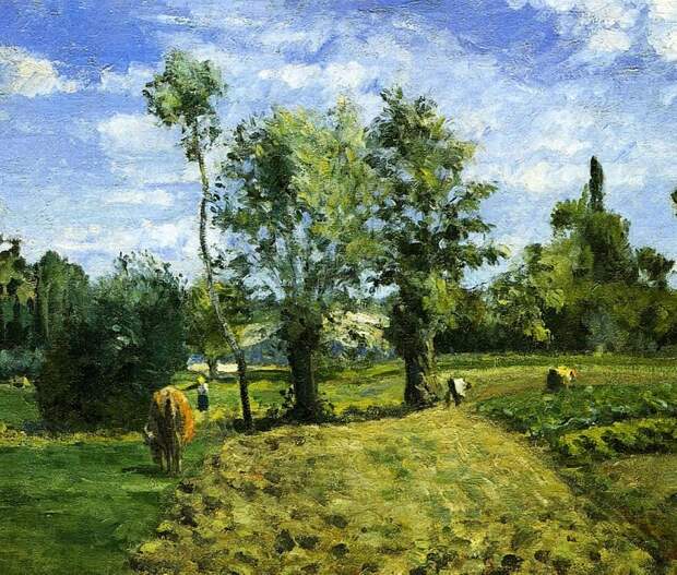 Spring Morning, Pontoise. (1874). Писсарро, Камиль