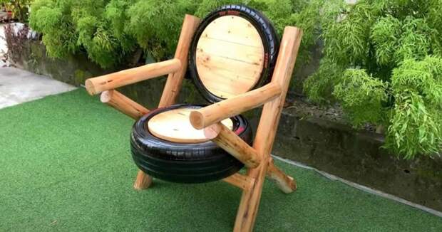 Как сделать кресло из шин в деревенском стиле