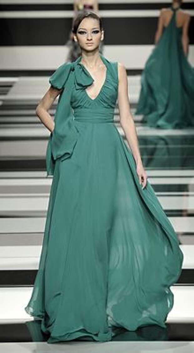 зеленое платье, дизайнер - Elie Saab