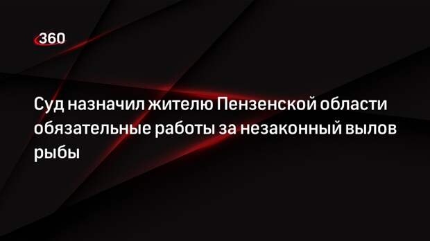 Суд назначил жителю Пензенской области обязательные работы за незаконный вылов рыбы