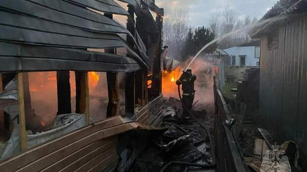 Пожар в Рассказихе / Фото: МЧС Алтайского края