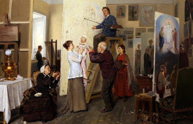 Владимир Маковский. «Деспот семьи (В мастерской художника)». / Фото: www.artchive.ru Владимир Маковский. «Деспот семьи (В мастерской художника)». / Фото: www.artchive.ru