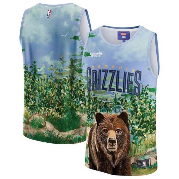 Colorful NBA Memphis Grizzlies jersey designed by streetwear designer KidSuper
