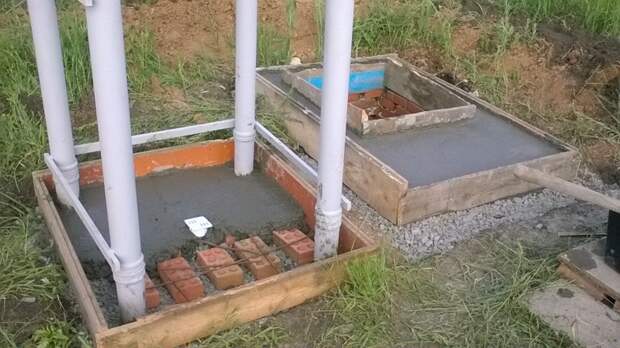 Заливка бетона дача, душ, забор, туалет
