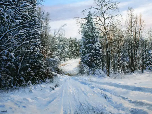 Зимние пейзажи художников