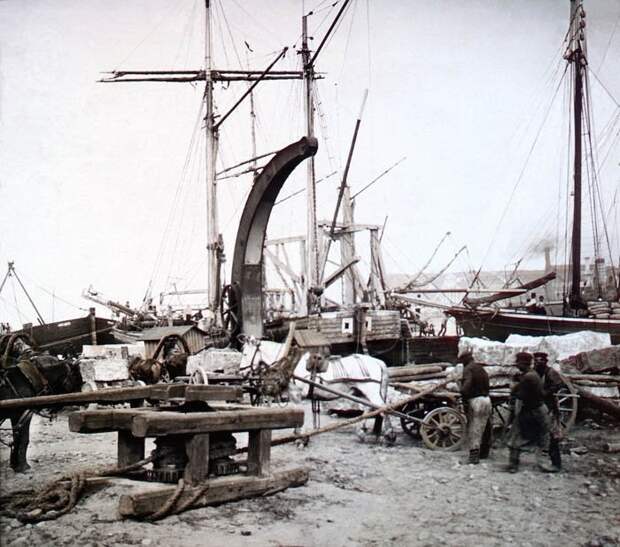 В порту Санкт-Петербурга, 1896 г. история, прошлое, фото