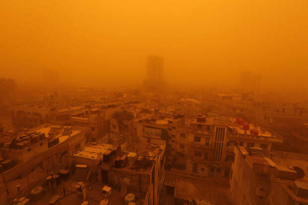 Песчаная буря в Хомсе, Сирия