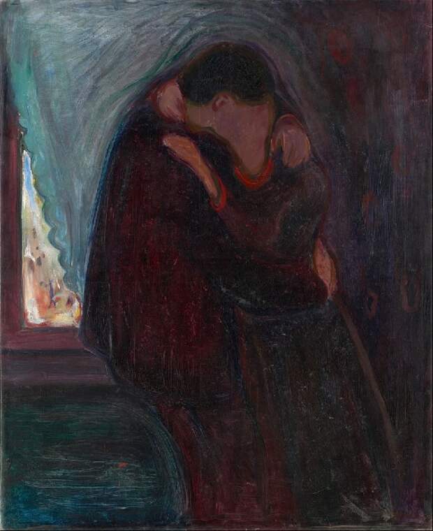 «Поцелуй» (1897 год). Автор: Эдвард Мунк. «Целуй меня, целуй...» : Картины художников разных времен, увековечившие трепетность и нежность поцелуев