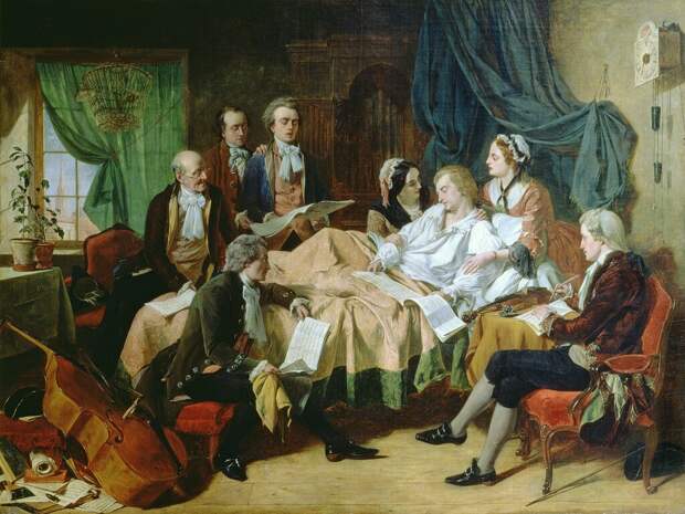 Генри Нельсон О’Нил "Последние часы жизни Моцарта" (1860-е)