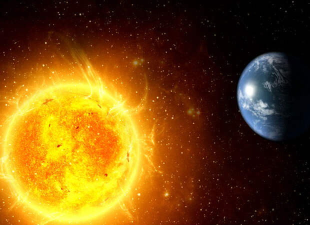 Солнце больше Земли в 1,3 миллионов раз.