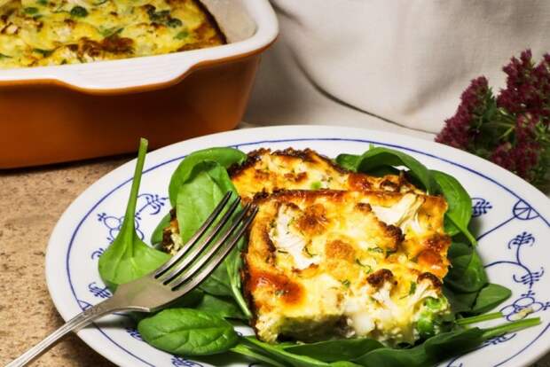 Постная запеканка с цветной капустой и стручковой фасолью Постная запеканка с цветной капустой и стручковой фасолью