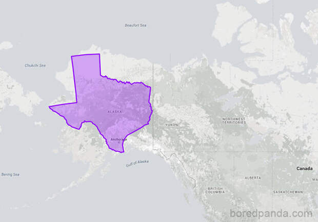 Texas Moved On Top Of Alaska Shows That They're Almost The Same Size