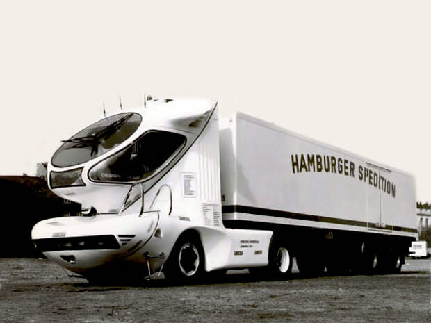 Colani Truck 2001 (1978) Первый из серии седельных тягачей Колани. Так, полагал дизайнер, будут выглядеть  грузовики 21го века Colani, авто, дизайн