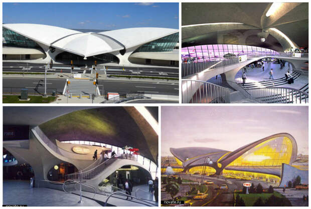 Один из терминалов международного аэропорта имени Джона Кеннеди в Нью-Йорке архитектура, аэропорты, красота, особенности