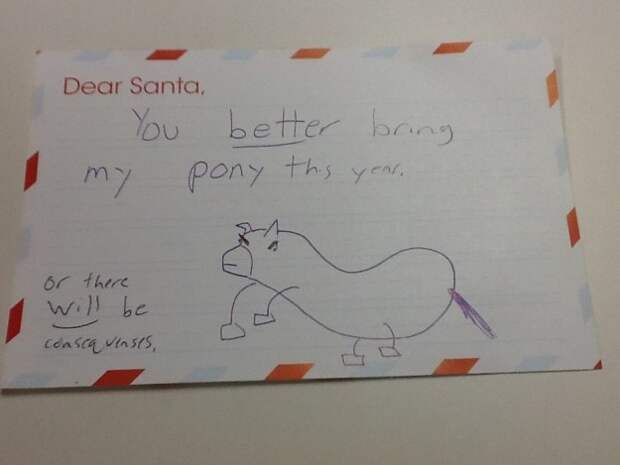 Writing letters to Santa is a delightful Christmas tradition. But sometimes, those warm and fuzzy letters aren't quite so warm and fuzzy.