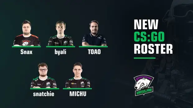 Российская киберспортивная команда Virtus.pro объявила новый состав по CS:GO
