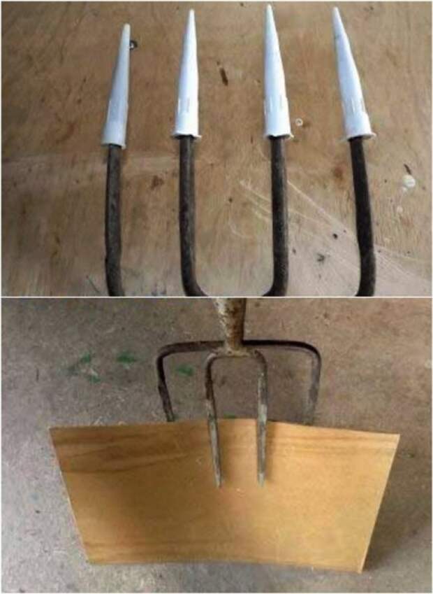 Разгрузчик для картофеля и лопата для снега из обычных садовых вил