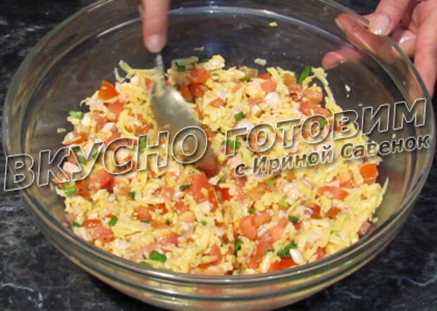 Лепешки заварные с куриной грудкой и твердым сыром - шаг 13