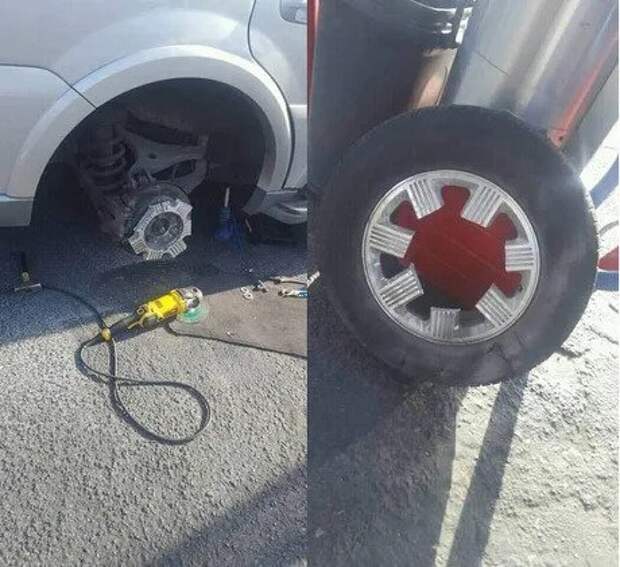 Шеф, задание выполнено - колесо снял! Шеф, задание выполнено - колесо снял!