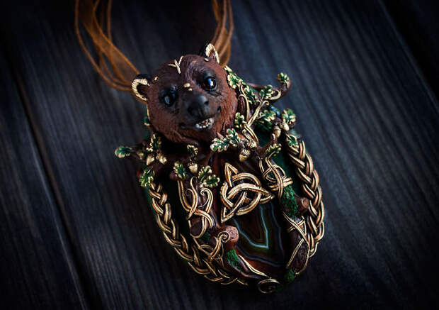 Magical Jewelry And  Creatures From Polymer Clay And Minerals