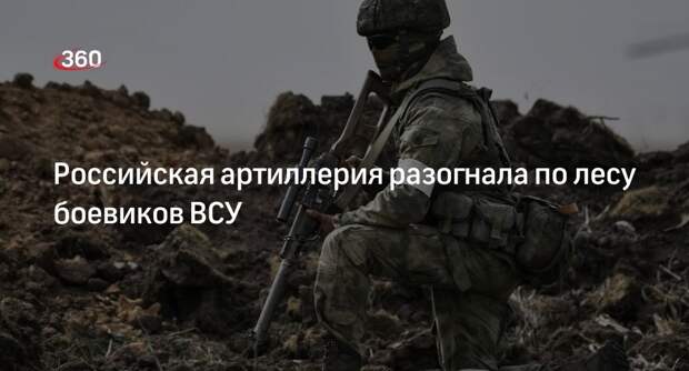 Артиллерия разогнала по лесу уцелевших после удара гаубицы Д-30 боевиков ВСУ