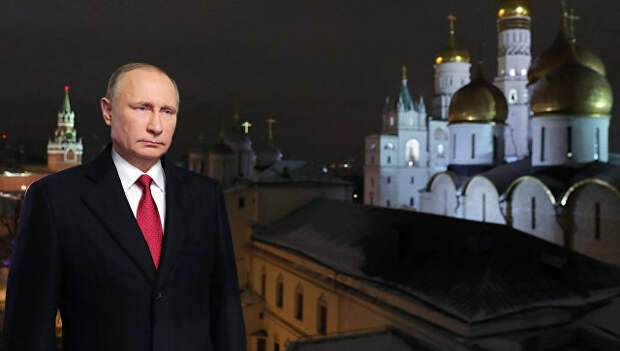 Президент Российской Федерации Владимир Путин во время новогоднего обращения к россиянам. Архивное фото