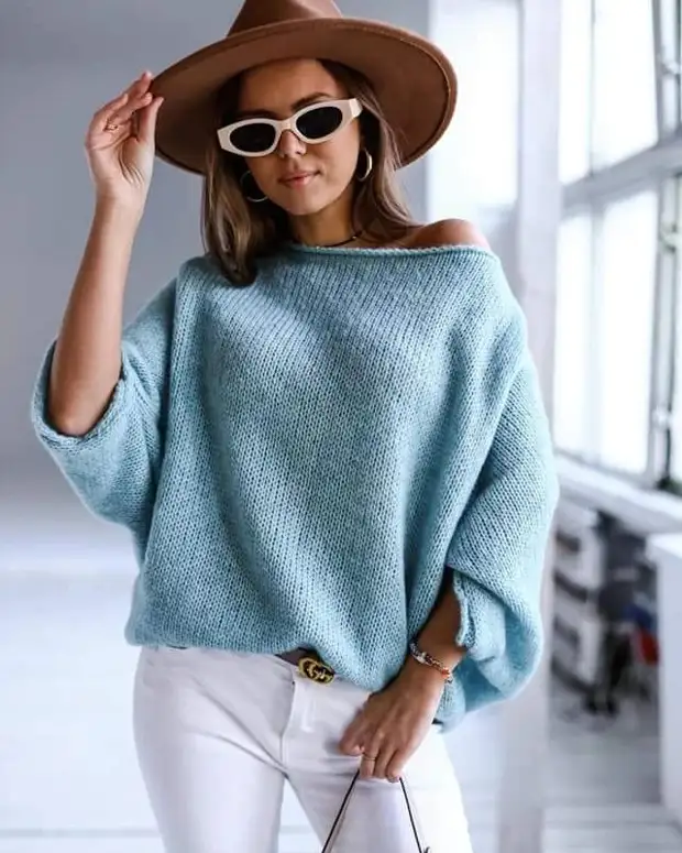 Как стильно носить кофту модели летучая мышь: 10 модных сочетаний