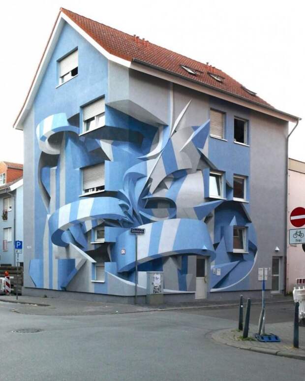6 потрясающих фото 3D граффити на домах