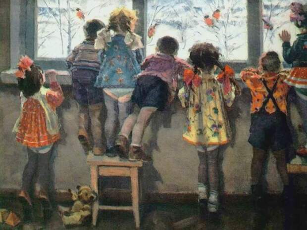 Николай Ульянов "Снегири. Детский сад", 1964 год Николай Ульянов "Снегири. Детский сад", 1964 год