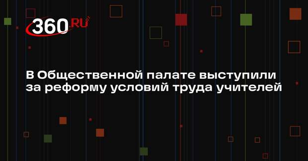 В Общественной палате выступили за реформу условий труда учителей