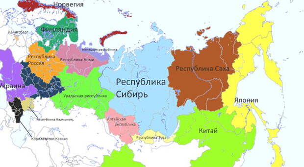 Карта блуждающая в интернете с возможным разделением России