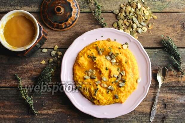 Фото Кукурузная каша с тыквой и молоком