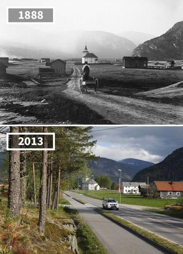 Фотографии "тогда и сейчас", показывающие, насколько мир изменился со временем (16 фото)