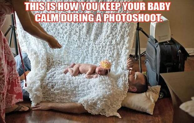 10. Секрет спокойствия младенцев во время фотосессий раскрыт отцы и дети, папы и дочки