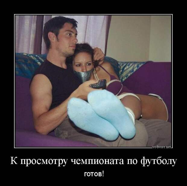 Демотиватор: К просмотру чемпионата по футболу готов!