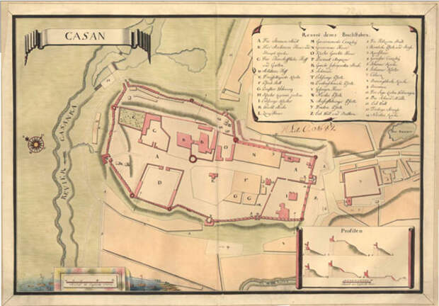 1750 Шведский план Казани