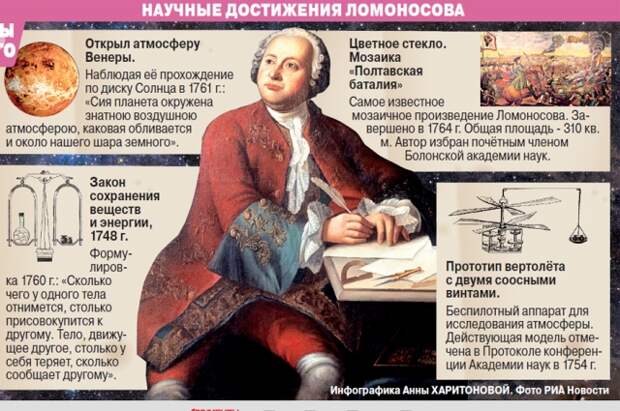 Ломоносова заслуженно считают выдающимся ученым.